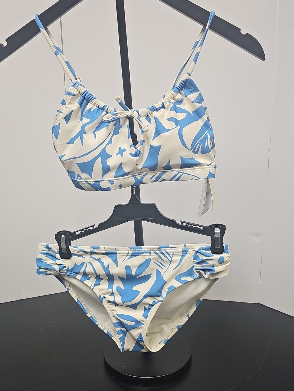 Raisins White & Light Blue Tropical Girls Two-Piece Swim Bikini